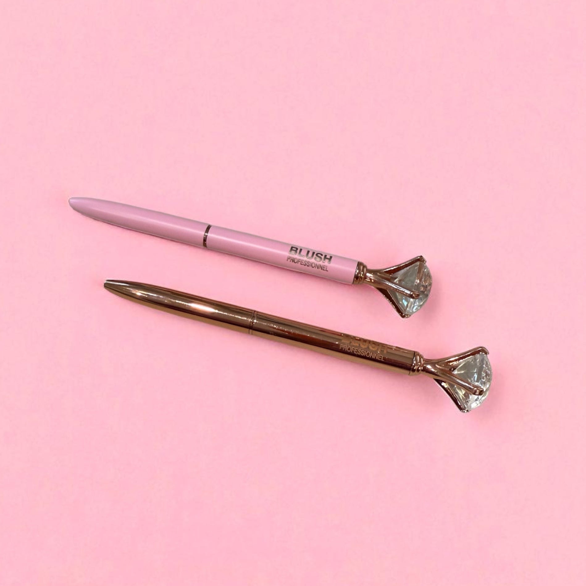 BLUSH diamond pen collection with smooth black ink writing, designed for elegant and precise writing with a decorative crystal tip