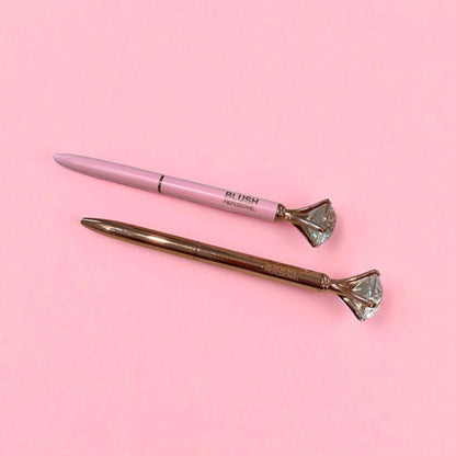 BLUSH diamond pen collection with smooth black ink writing, designed for elegant and precise writing with a decorative crystal tip