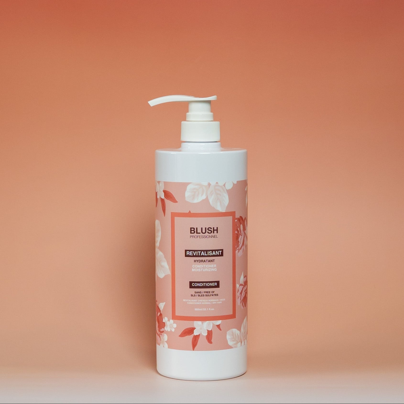 BLUSH hydrating conditioner (1 L) that deeply moisturizes hair lengths, leaving hair soft, smooth, and hydrated