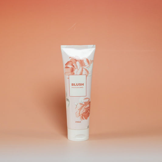 BLUSH hydrating hair mask that deeply moisturizes and hydrates hair lengths, leaving hair soft, smooth, and nourished