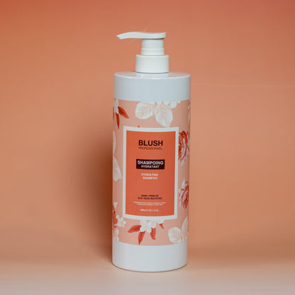 BLUSH hydrating shampoo (1 L) that gently yet deeply cleanses the hair while hydrating the scalp and leaving hair soft and healthy-looking