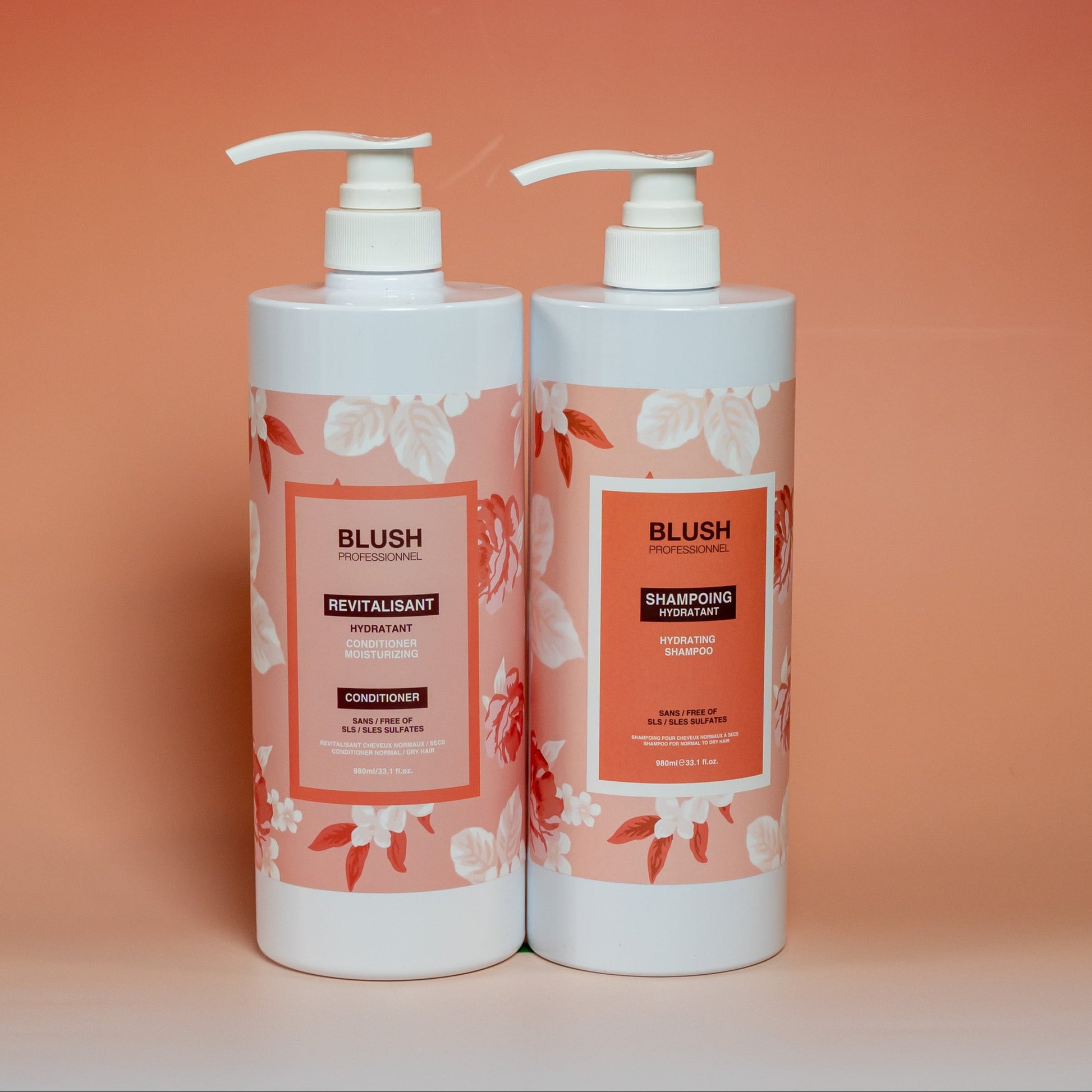 BLUSH hydrating shampoo and conditioner duo (1 L) that deeply hydrates, nourishes, and leaves hair soft, smooth, and healthy-looking